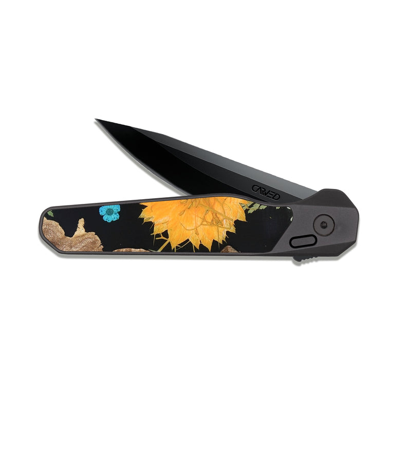 EDC Dark Slate Wood Pocket Knife - Ella (Bloom, 821595)