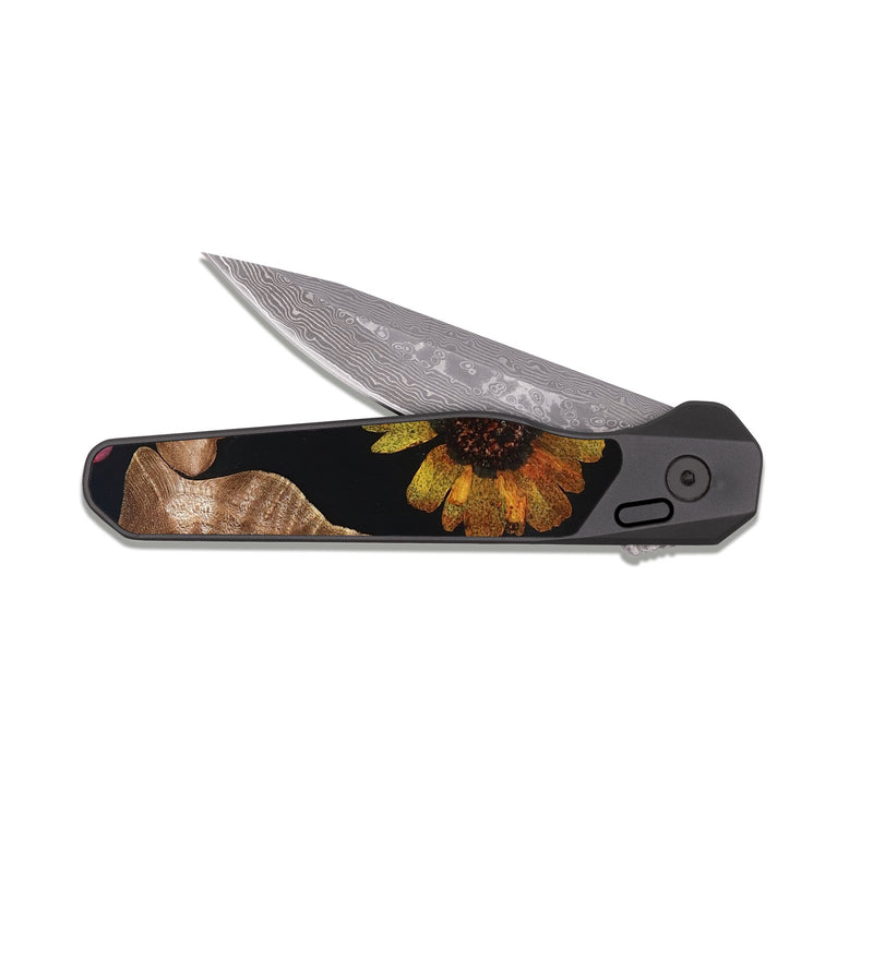 EDC Dark Damascus Wood Pocket Knife - Jeremy (Bloom, 821596)