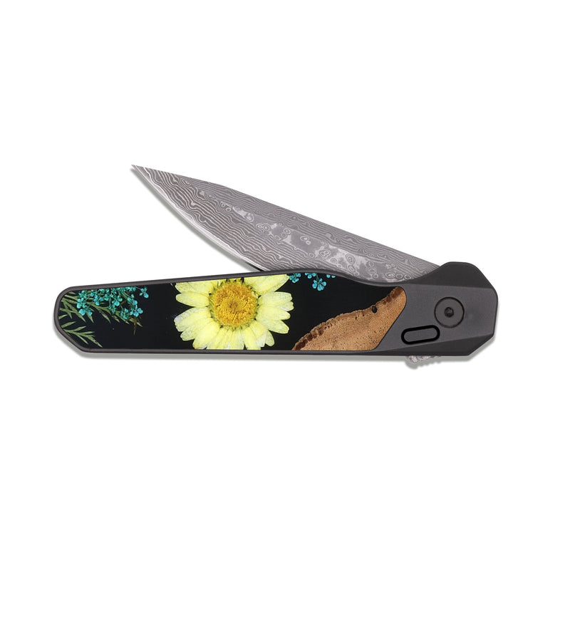EDC Dark Damascus Wood Pocket Knife - Wilder (Bloom, 821599)