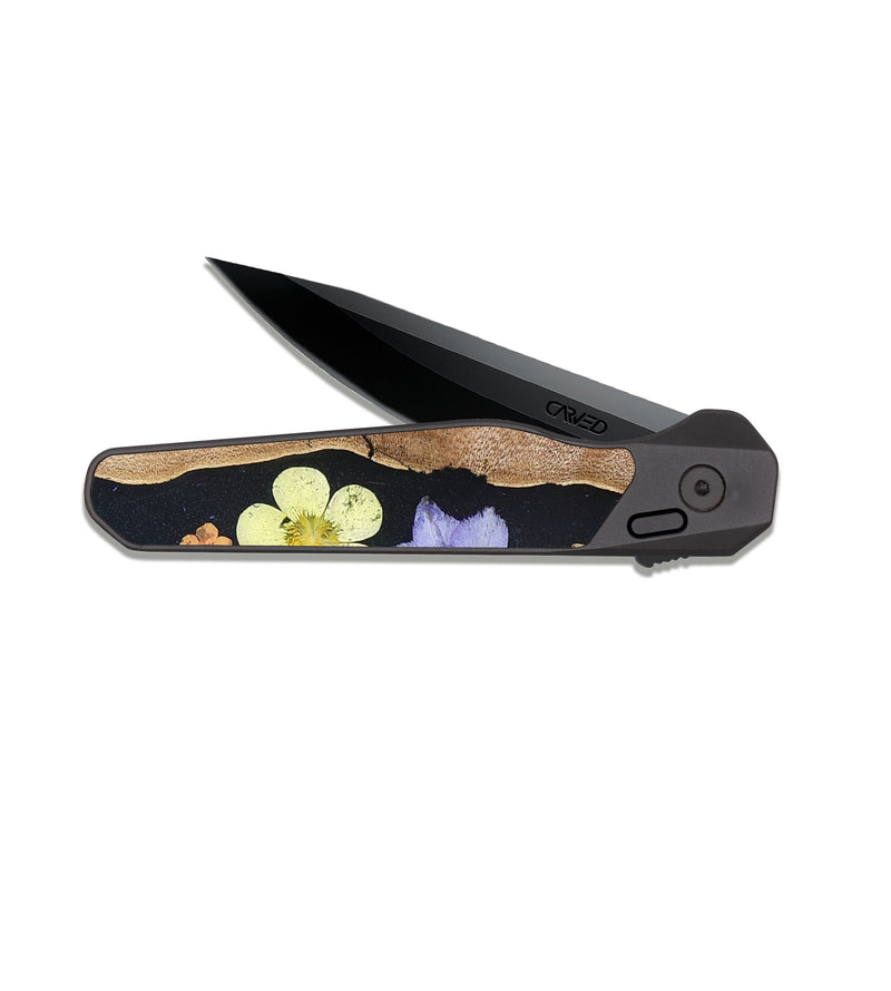 EDC Dark Slate Wood Pocket Knife - Ismael (Bloom, 821610)