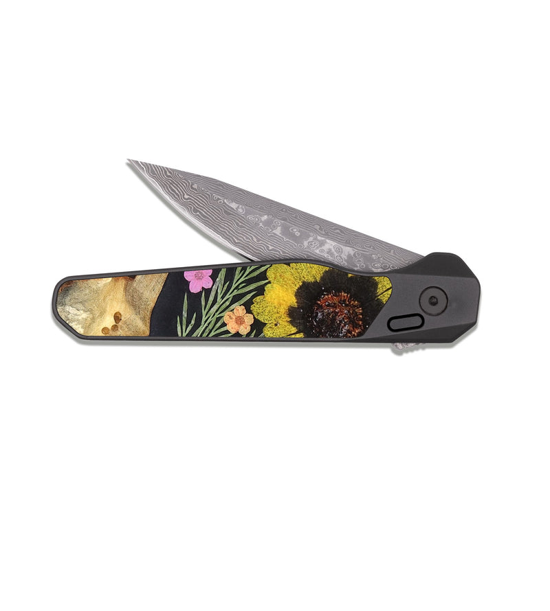 EDC Dark Damascus Wood Pocket Knife - Palmer (Bloom, 821614)