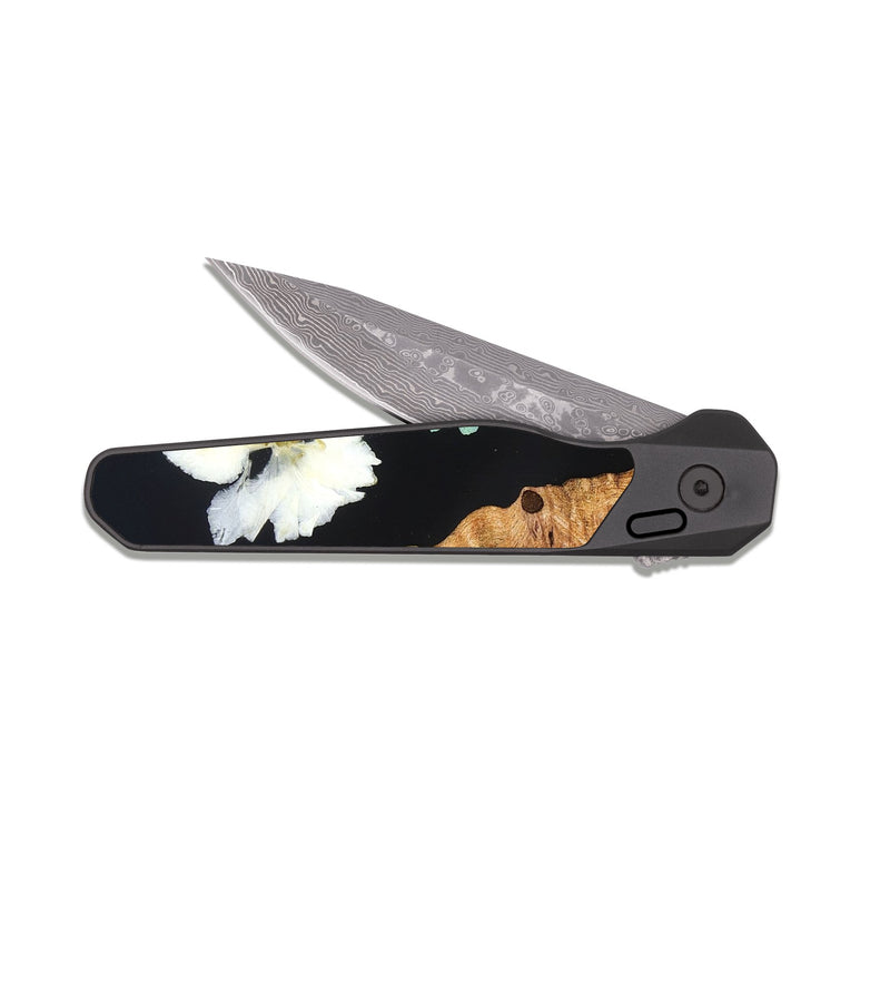 EDC Dark Damascus Wood Pocket Knife - Hubert (Bloom, 821621)