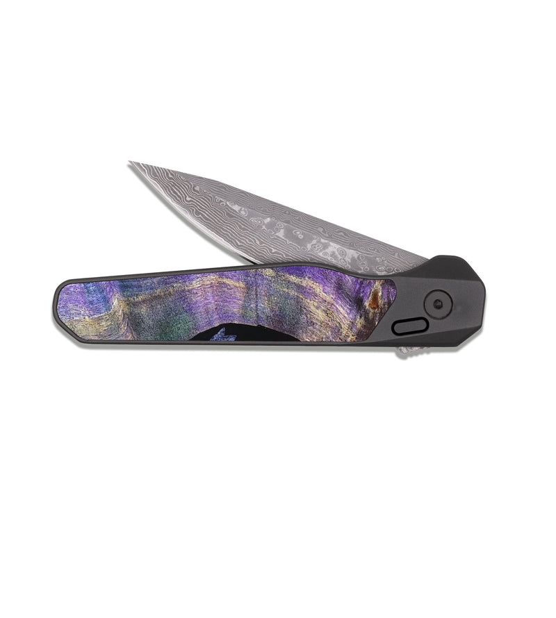 EDC Dark Damascus Wood Pocket Knife - Kaela (Bloom, 821623)