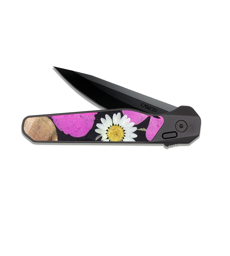 EDC Dark Slate Wood Pocket Knife - Carolyn (Bloom, 821633)