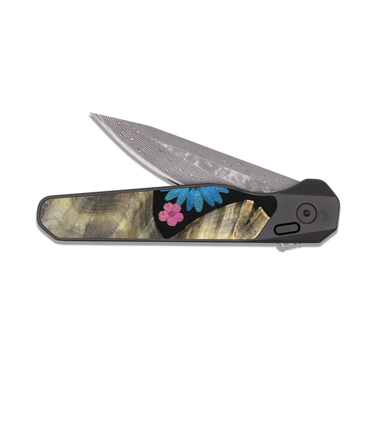 EDC Dark Damascus Wood Pocket Knife - Hailey (Bloom, 821639)