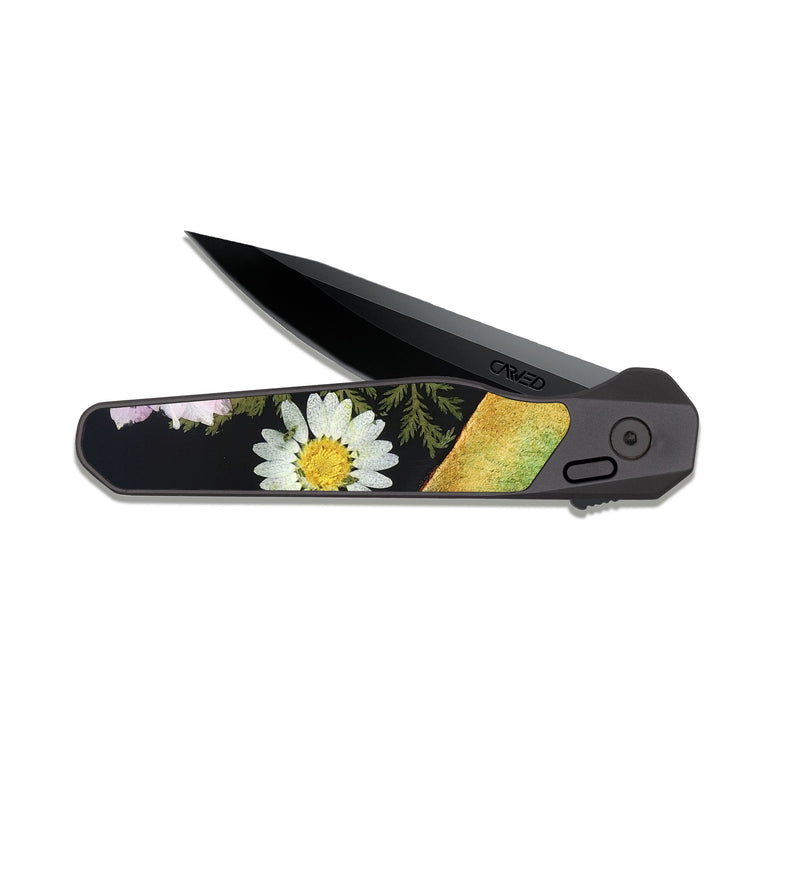EDC Dark Slate Wood Pocket Knife - Kaila (Bloom, 821643)