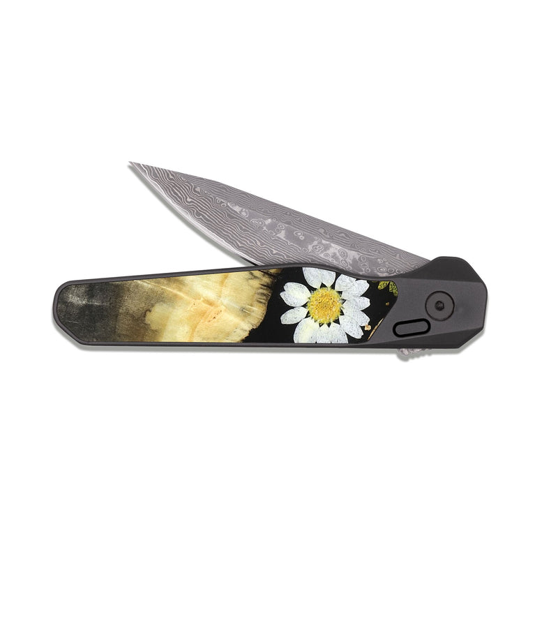 EDC Dark Damascus Wood Pocket Knife - David (Bloom, 821655)