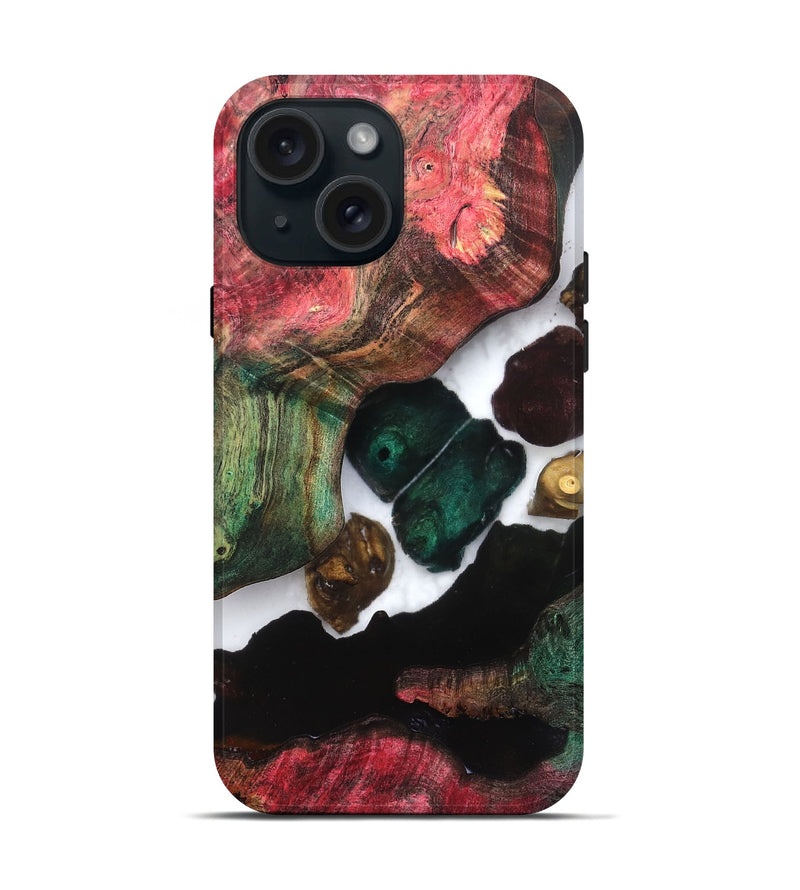iPhone 15 Wood Live Edge Phone Case - Claudia (Clear, 821658)