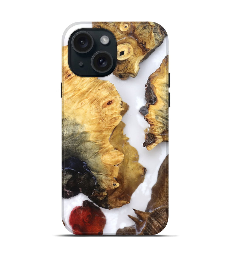 iPhone 15 Wood Live Edge Phone Case - Cayson (Clear, 821660)
