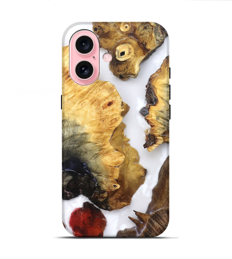 iPhone 16 Wood Live Edge Phone Case - Cayson (Clear, 821660)