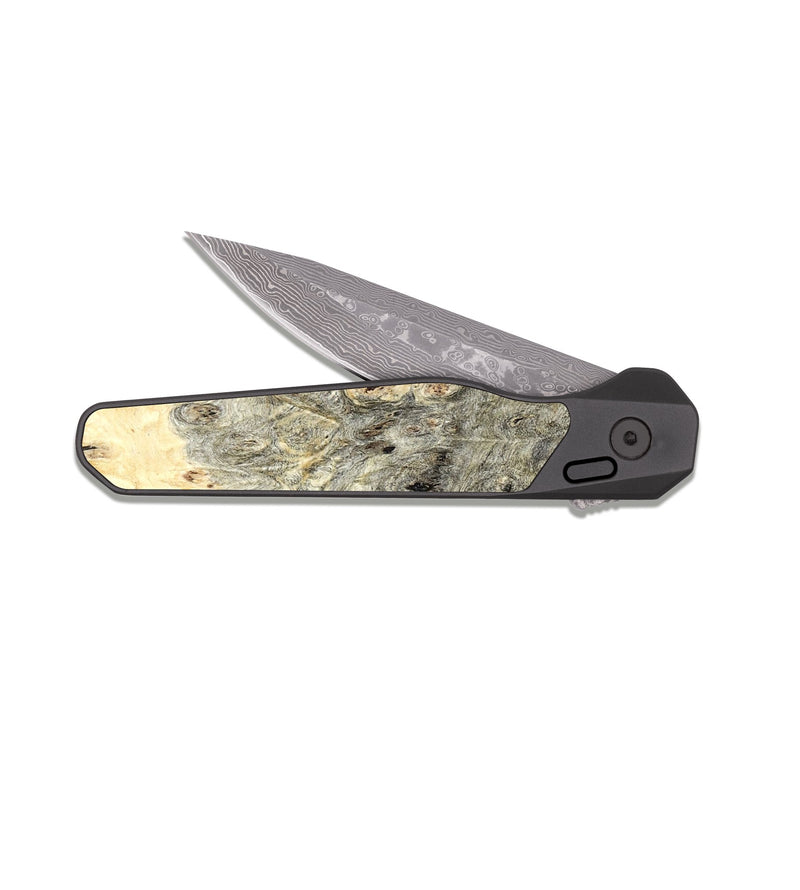 EDC Dark Damascus Wood Pocket Knife - Eulalia (Wood Burl, 821671)