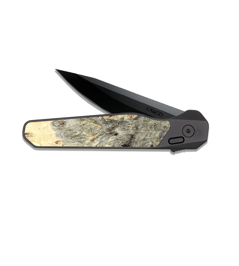 EDC Dark Slate Wood Pocket Knife - Eulalia (Wood Burl, 821671)