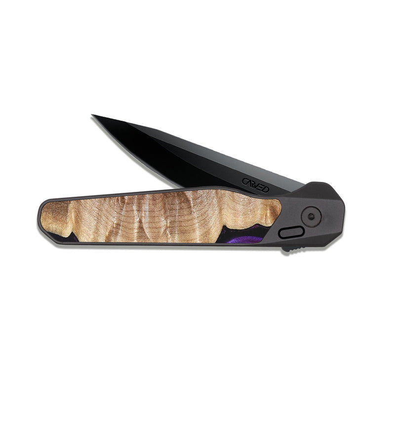EDC Dark Slate Wood Pocket Knife - Eiden (Purple, 821675)