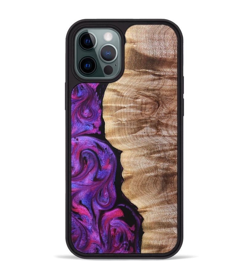 iPhone 12 Pro Max Wood Phone Case - Eiden (Purple, 821675)