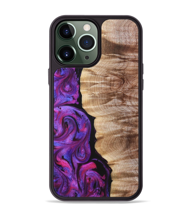 iPhone 13 Pro Max Wood Phone Case - Eiden (Purple, 821675)