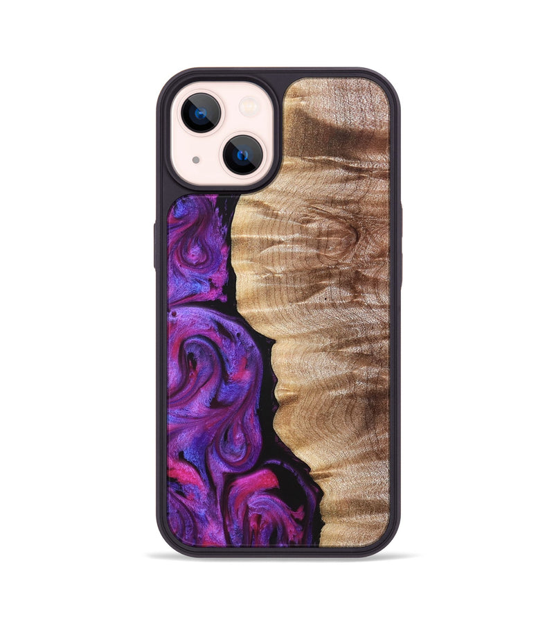 iPhone 14 Wood Phone Case - Eiden (Purple, 821675)