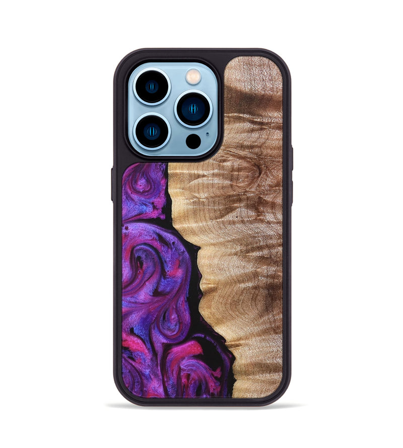 iPhone 14 Pro Wood Phone Case - Eiden (Purple, 821675)