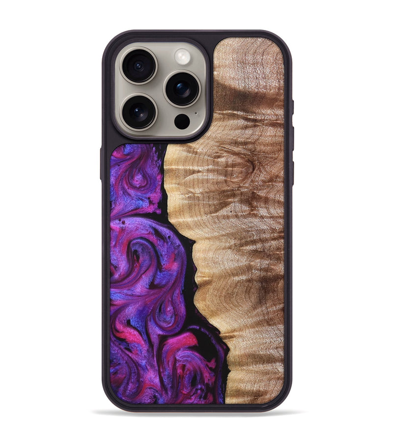 iPhone 15 Pro Max Wood Phone Case - Eiden (Purple, 821675)