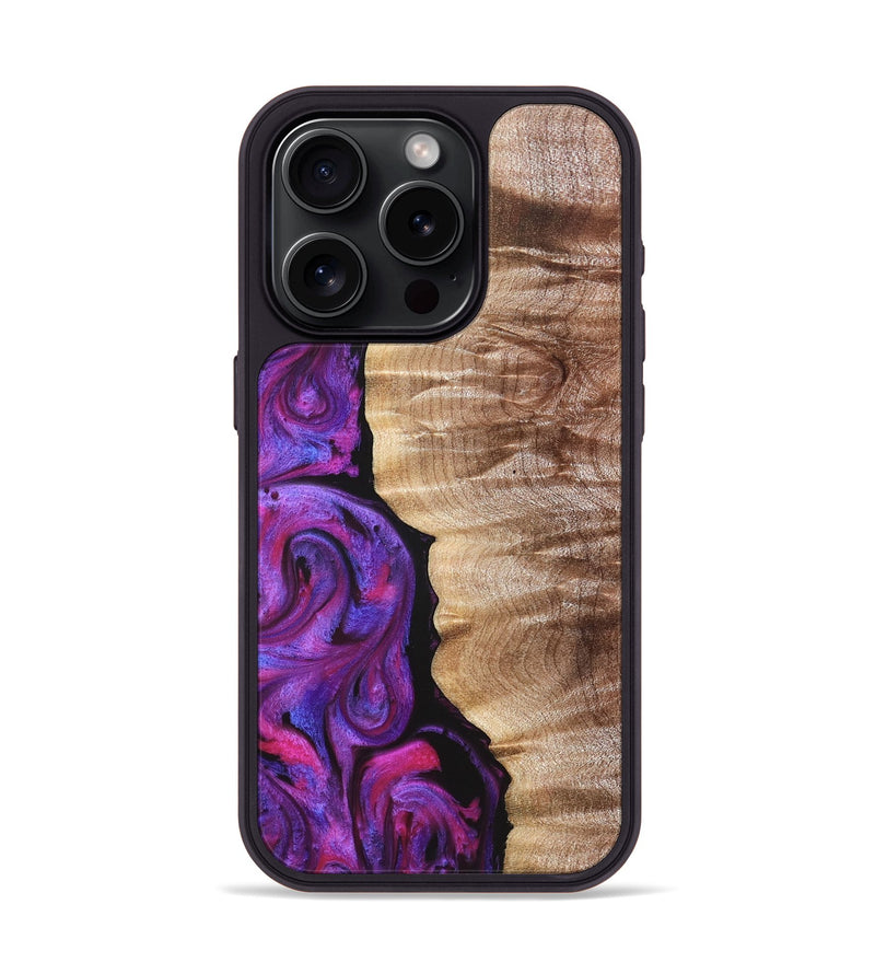 iPhone 15 Pro Wood Phone Case - Eiden (Purple, 821675)