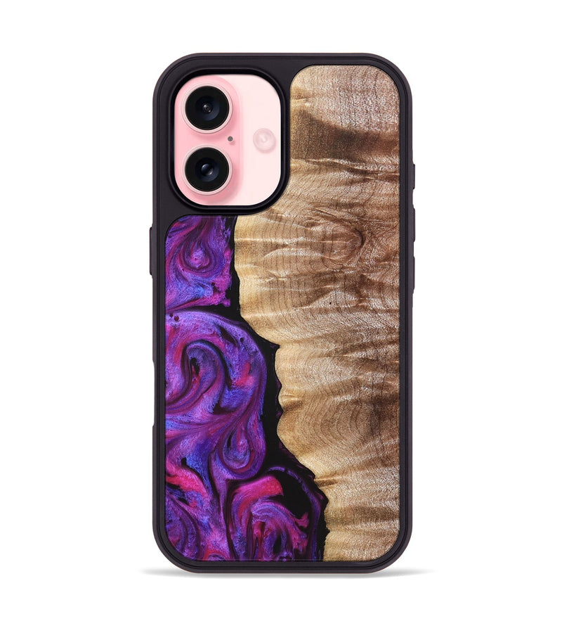 iPhone 16 Wood Phone Case - Eiden (Purple, 821675)