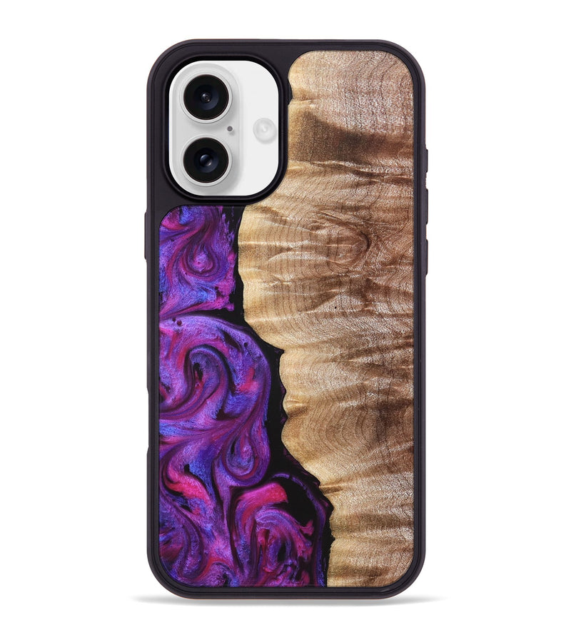 iPhone 16 Plus Wood Phone Case - Eiden (Purple, 821675)