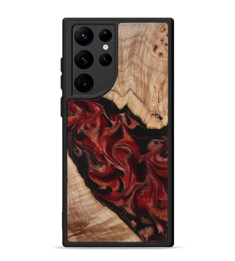 Galaxy S22 Ultra Wood Phone Case - Cathy (Red, 821676)