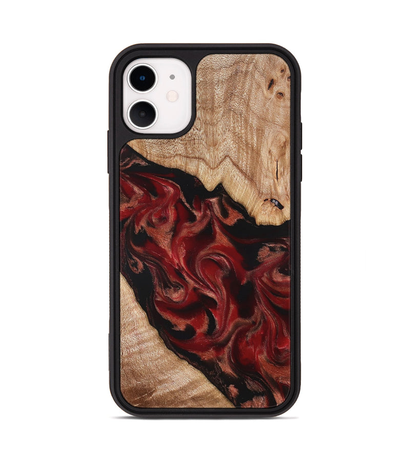 iPhone 11 Wood Phone Case - Cathy (Red, 821676)