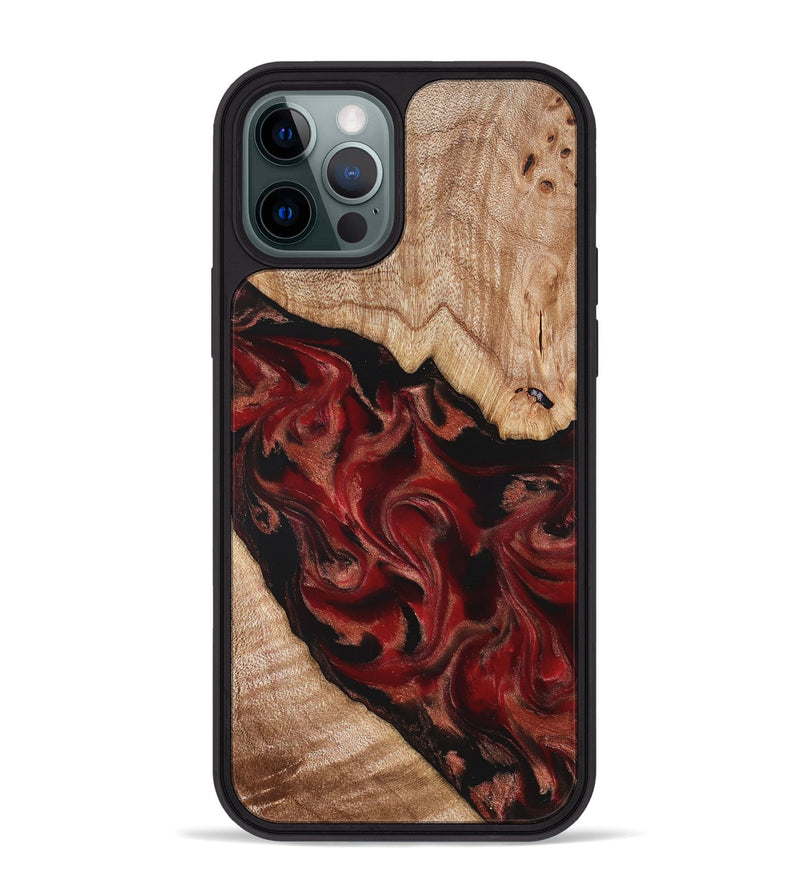 iPhone 12 Pro Max Wood Phone Case - Cathy (Red, 821676)