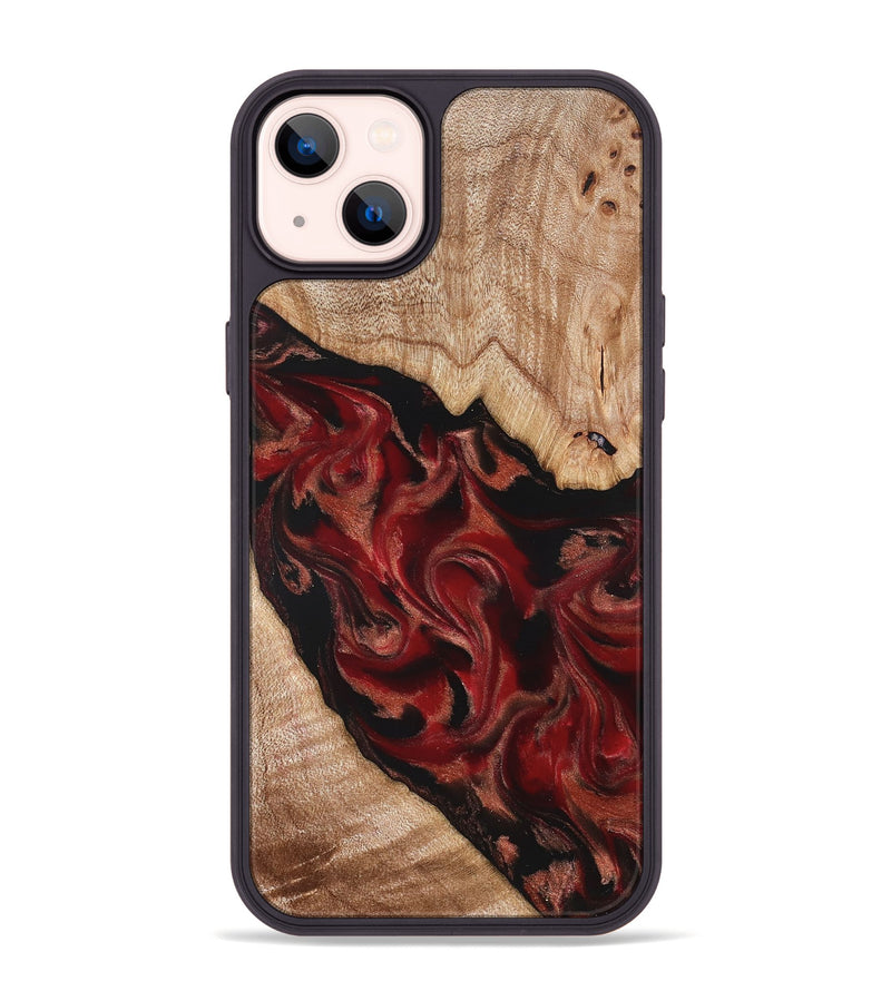 iPhone 14 Plus Wood Phone Case - Cathy (Red, 821676)