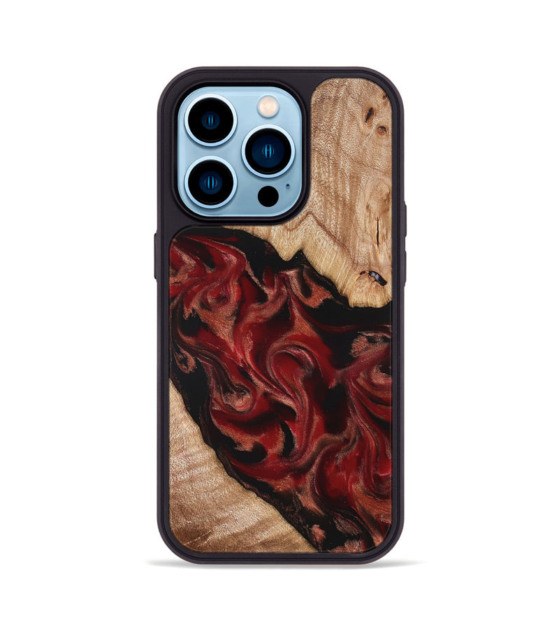 iPhone 14 Pro Wood Phone Case - Cathy (Red, 821676)
