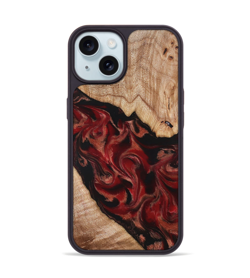 iPhone 15 Wood Phone Case - Cathy (Red, 821676)