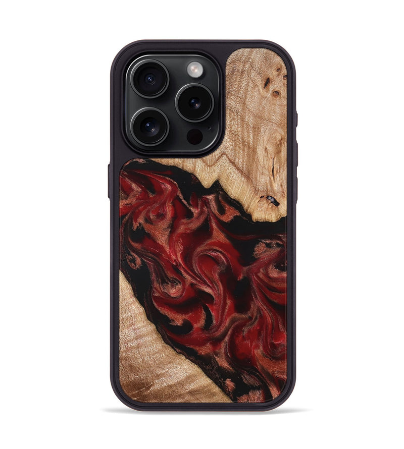iPhone 15 Pro Wood Phone Case - Cathy (Red, 821676)