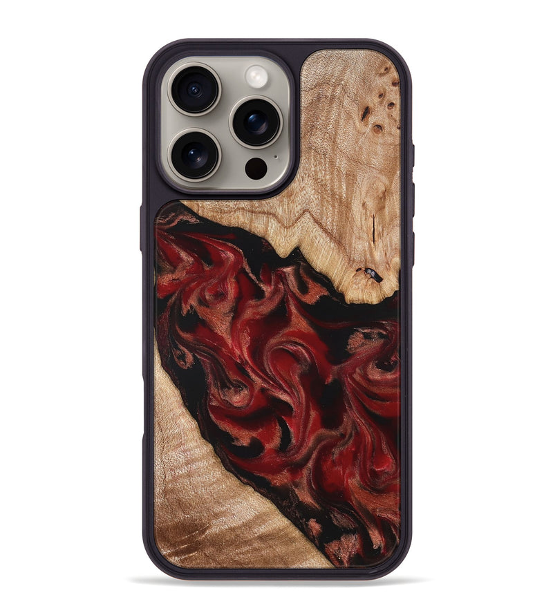 iPhone 16 Pro Max Wood Phone Case - Cathy (Red, 821676)
