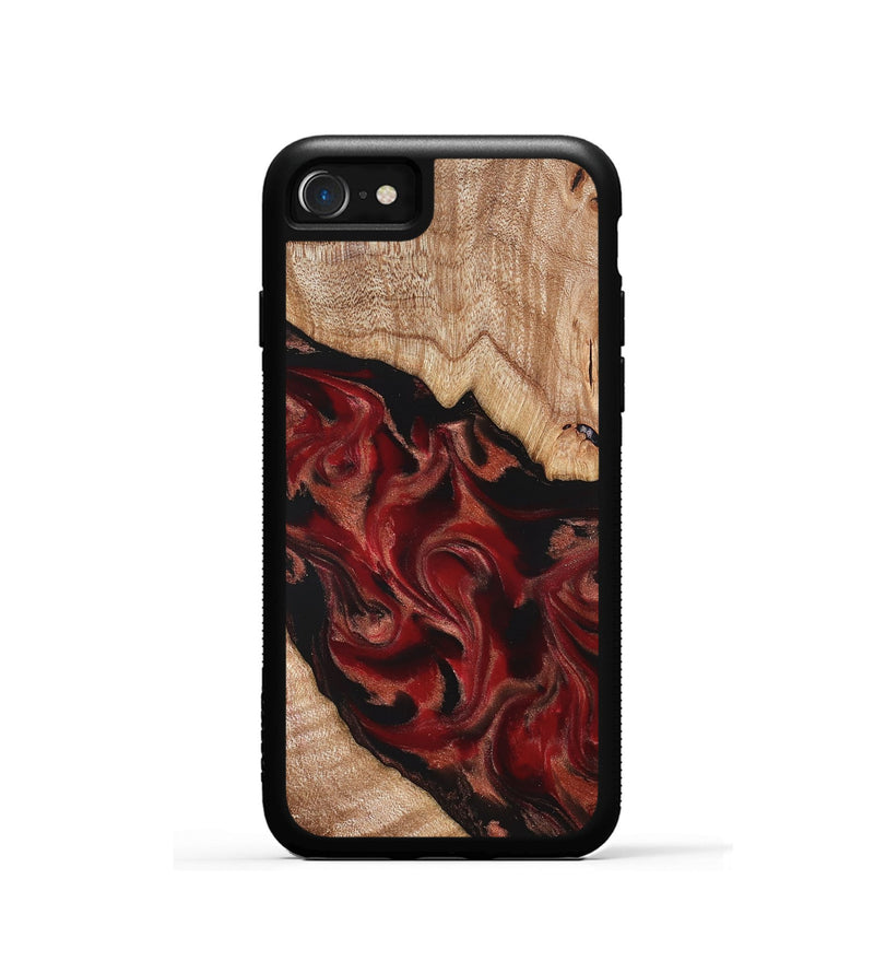 iPhone SE Wood Phone Case - Cathy (Red, 821676)