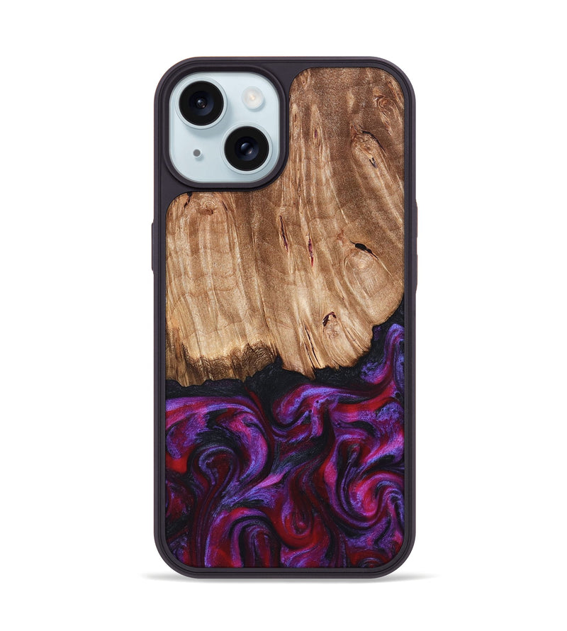 iPhone 15 Wood Phone Case - Kyree (Red, 821678)