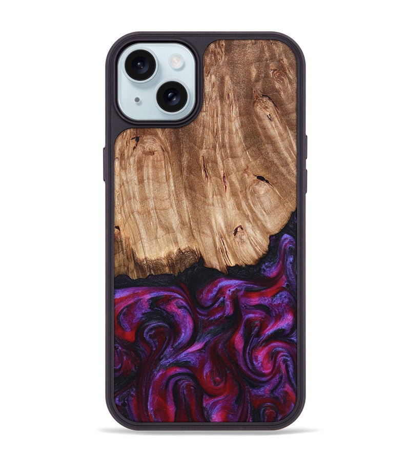 iPhone 15 Plus Wood Phone Case - Kyree (Red, 821678)