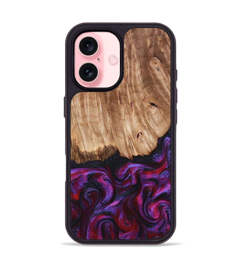 iPhone 16 Wood Phone Case - Kyree (Red, 821678)