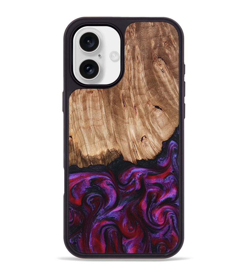 iPhone 16 Plus Wood Phone Case - Kyree (Red, 821678)
