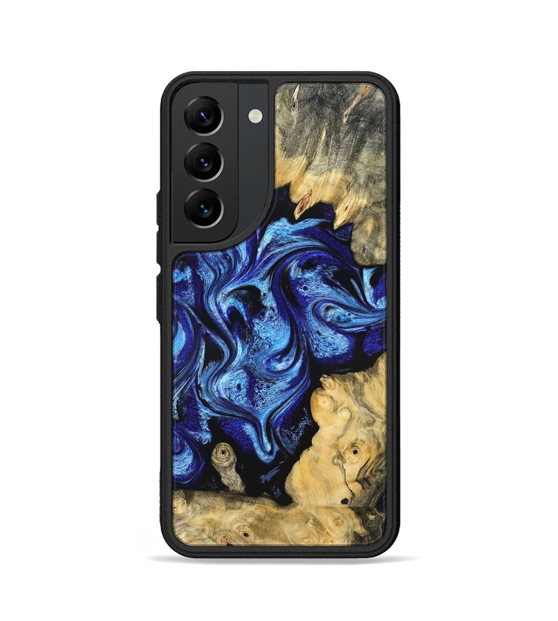 Galaxy S22 Wood Phone Case - Lesia (Blue, 821689)