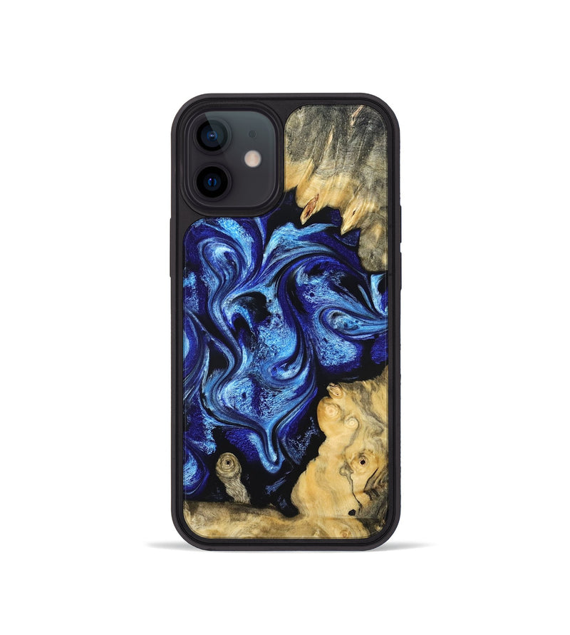 iPhone 12 mini Wood Phone Case - Lesia (Blue, 821689)