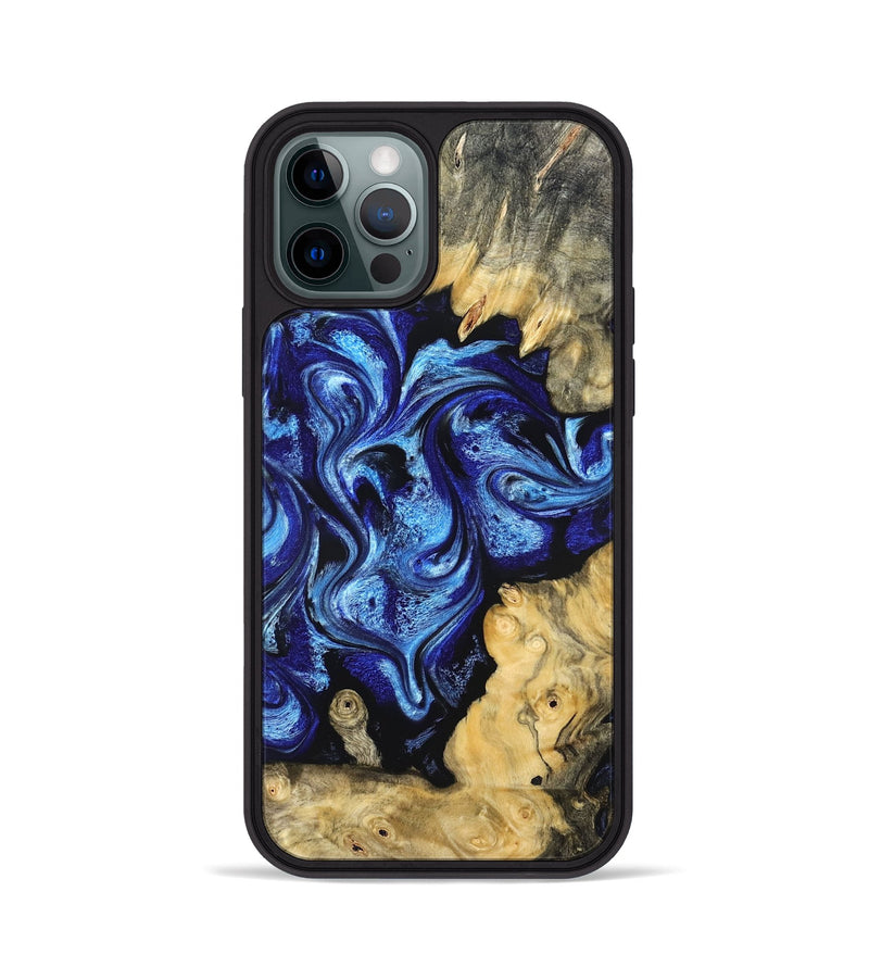 iPhone 12 Pro Wood Phone Case - Lesia (Blue, 821689)