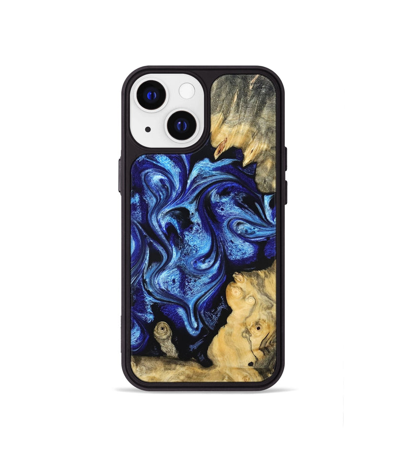iPhone 13 mini Wood Phone Case - Lesia (Blue, 821689)