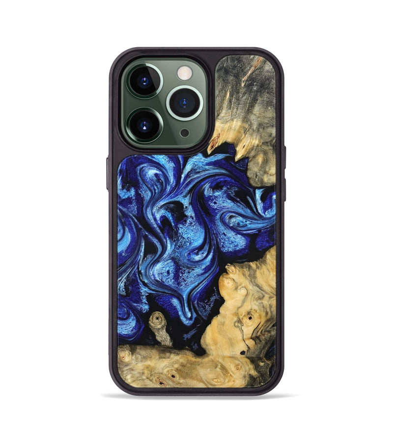 iPhone 13 Pro Wood Phone Case - Lesia (Blue, 821689)