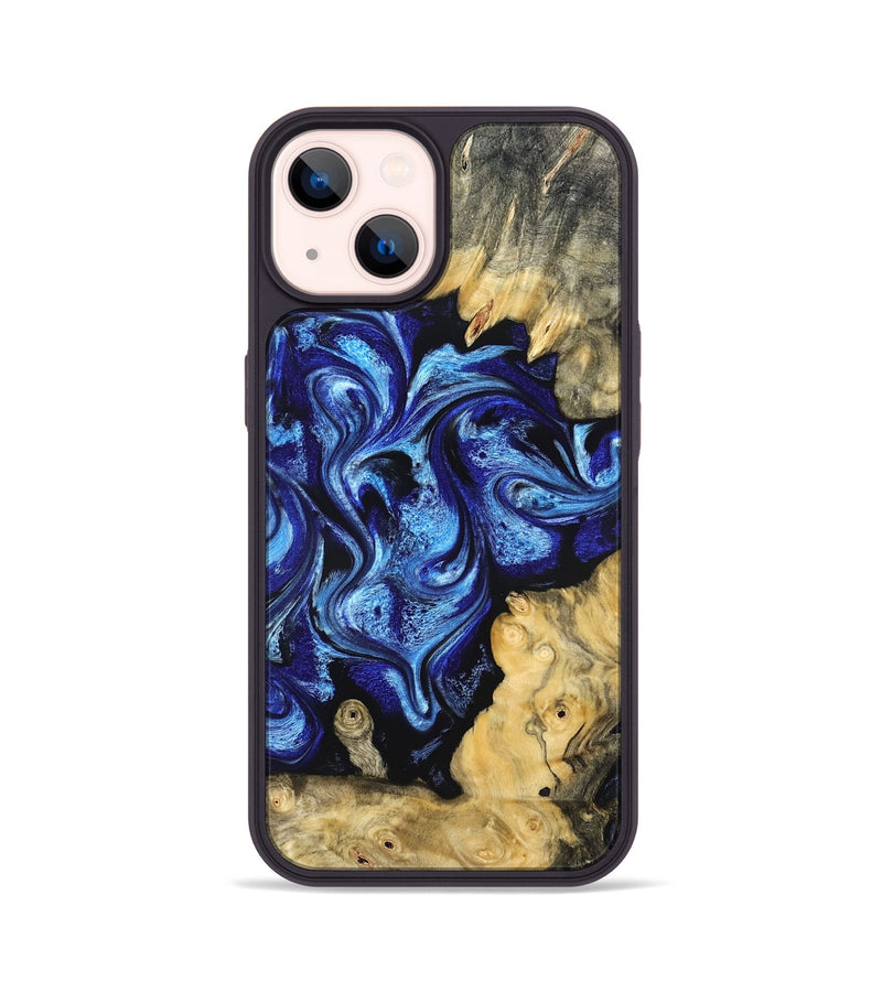 iPhone 14 Wood Phone Case - Lesia (Blue, 821689)
