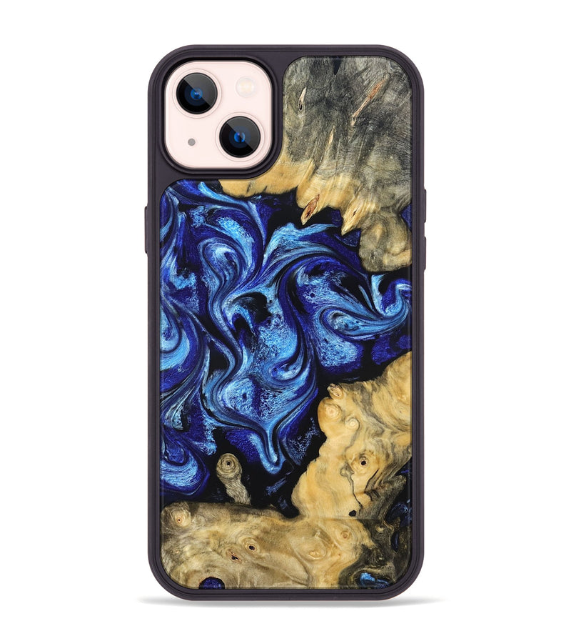 iPhone 14 Plus Wood Phone Case - Lesia (Blue, 821689)