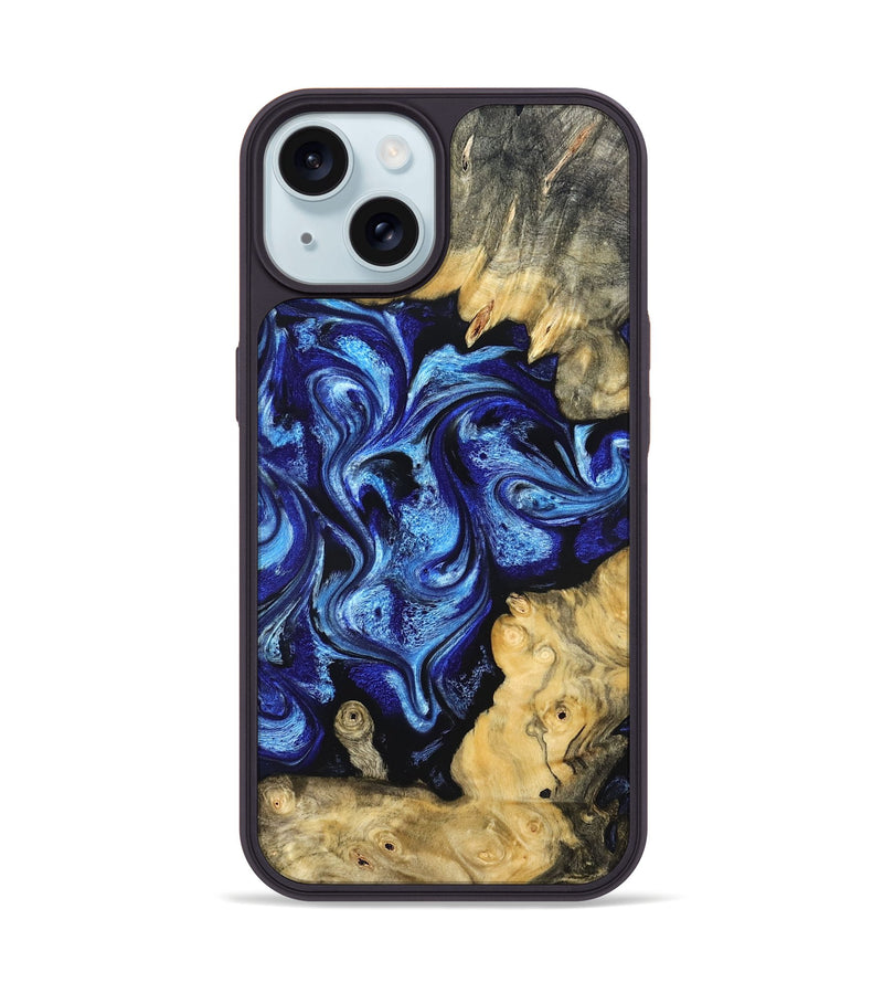 iPhone 15 Wood Phone Case - Lesia (Blue, 821689)