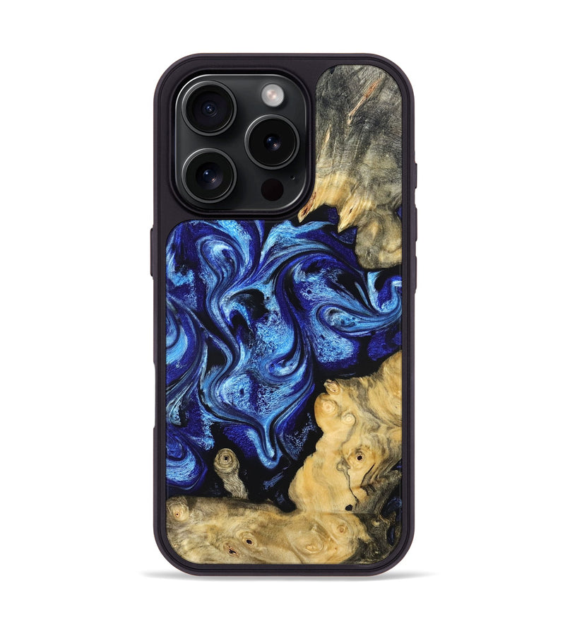 iPhone 16 Pro Wood Phone Case - Lesia (Blue, 821689)