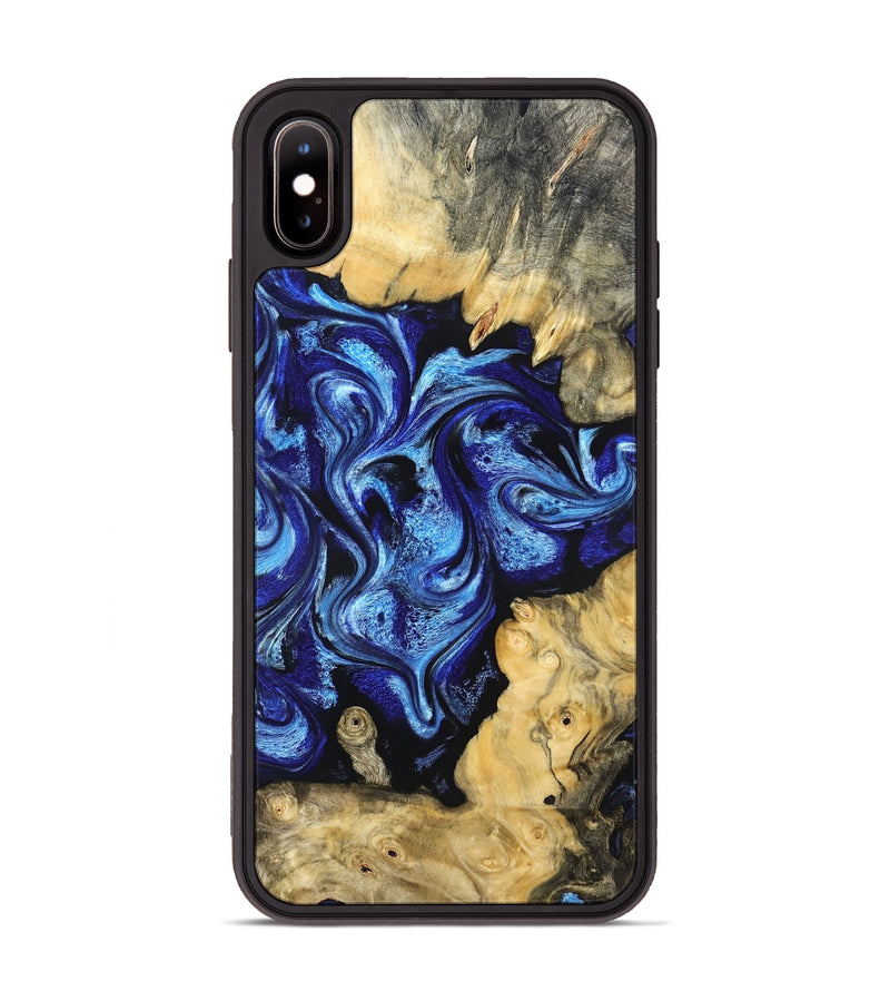 iPhone Xs Max Wood Phone Case - Lesia (Blue, 821689)