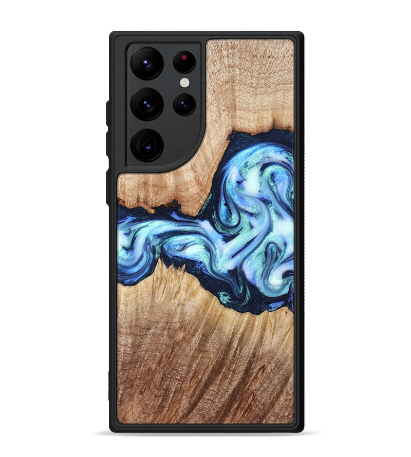 Galaxy S22 Ultra Wood Phone Case - Clay (Blue, 821690)