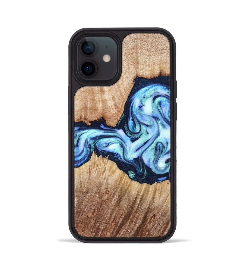 iPhone 12 Wood Phone Case - Clay (Blue, 821690)